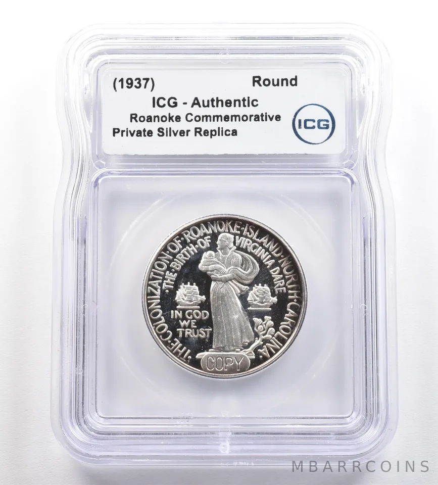 (1937) Roanoke Commemorative Gallery Silver Half Dollar ICG *4275