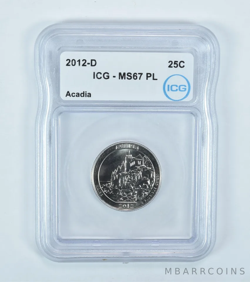 2012-D Washington Quarter ATB Acadia MS67 PL ICG