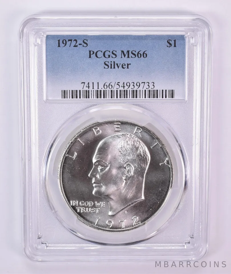 1972-S Eisenhower $1 Silver MS66 PCGS Blue Label