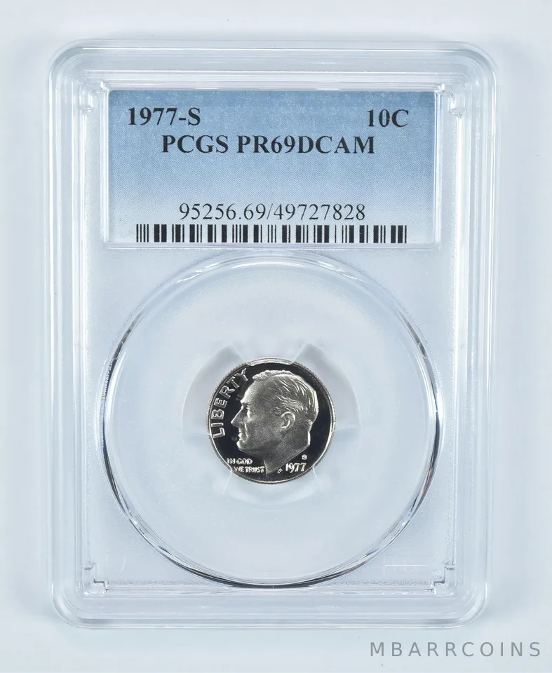 1977-S Roosevelt Dime PR69 DCAM PCGS Blue Label