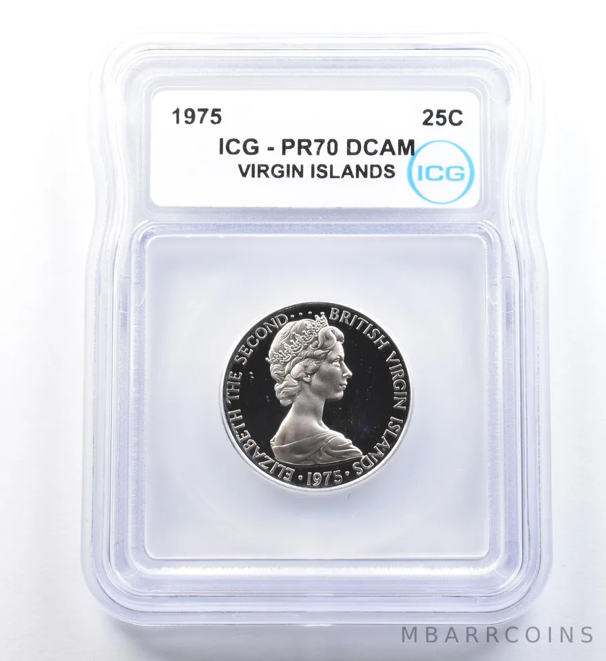 1975 Virgin Islands 25 Cents PR70 DCAM ICG *1161