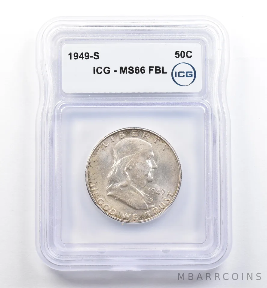 1949-S Franklin Half Dollar MS66 FBL ICG *0099