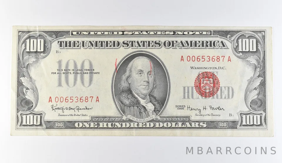 1966 $100 Legal Tender Red Seal *9681