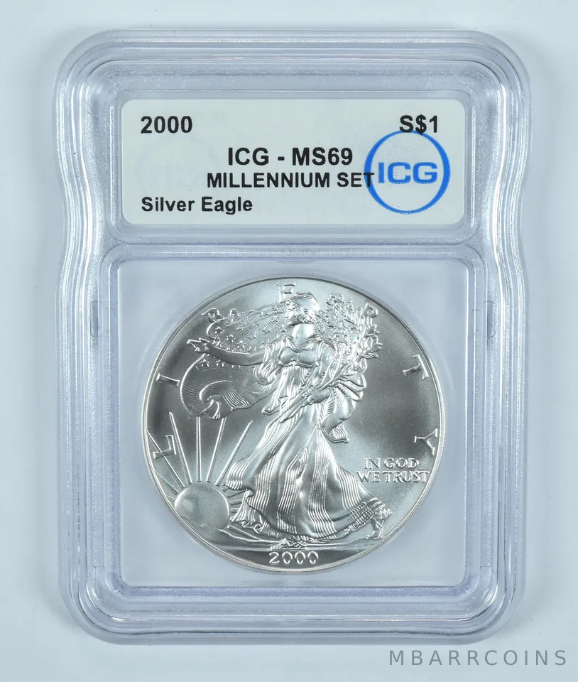 2000 American Silver Eagle Millennium Set MS69 ICG