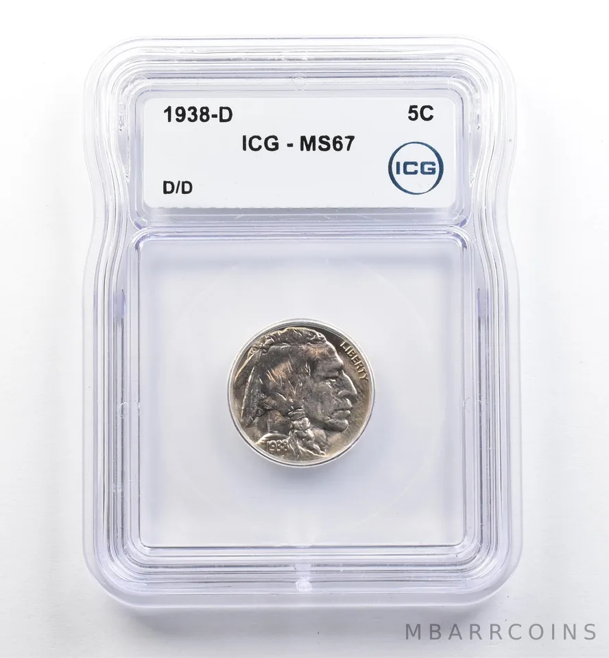 1938-D Indian Head Buffalo Nickel D/D MS67 ICG *9936