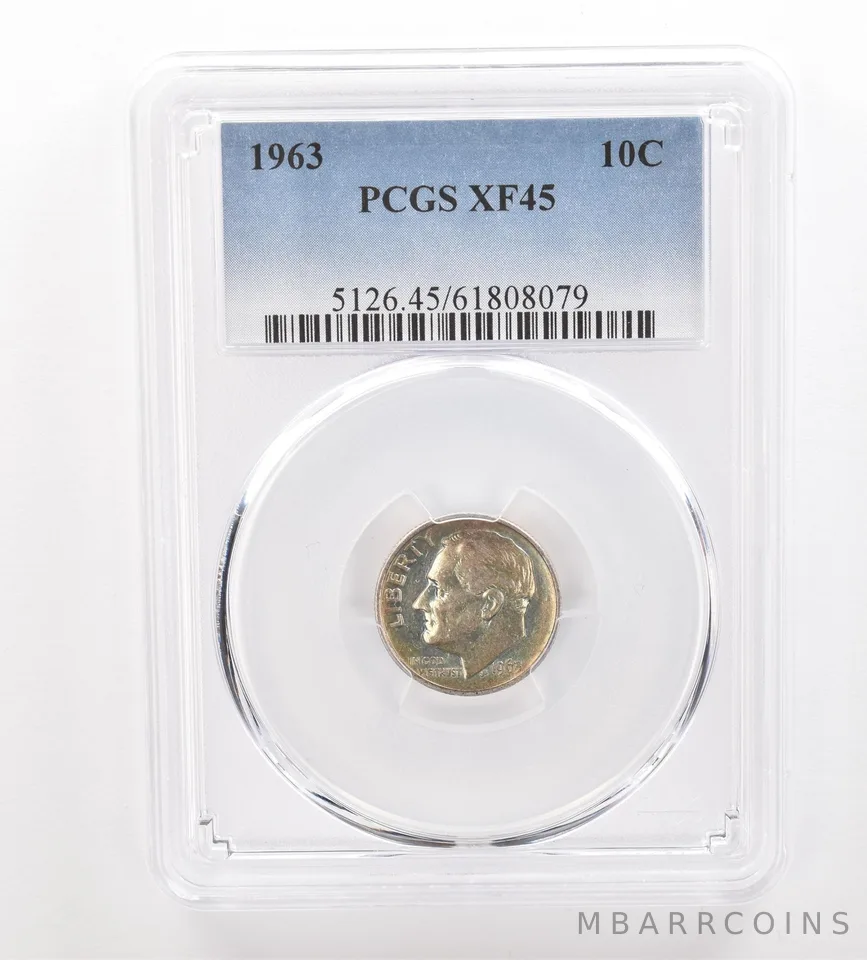 1963 Roosevelt Dime XF45 PCGS Beautiful Tone *3314