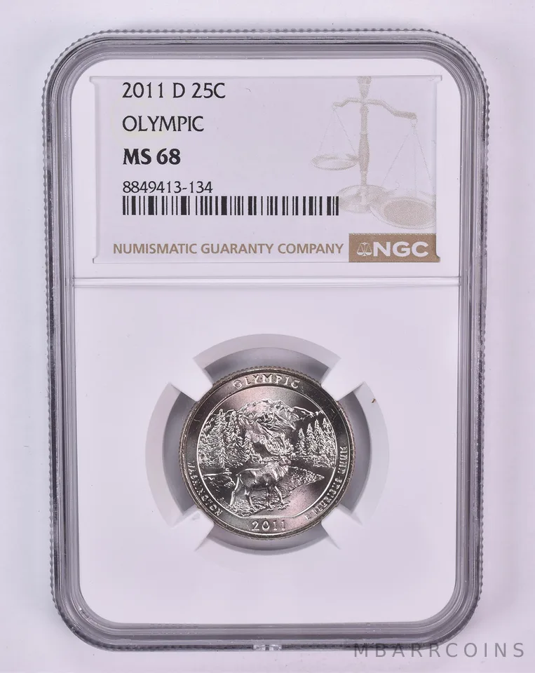 2011-D Washington Quarter Olympic ATB MS68 NGC Brown Label