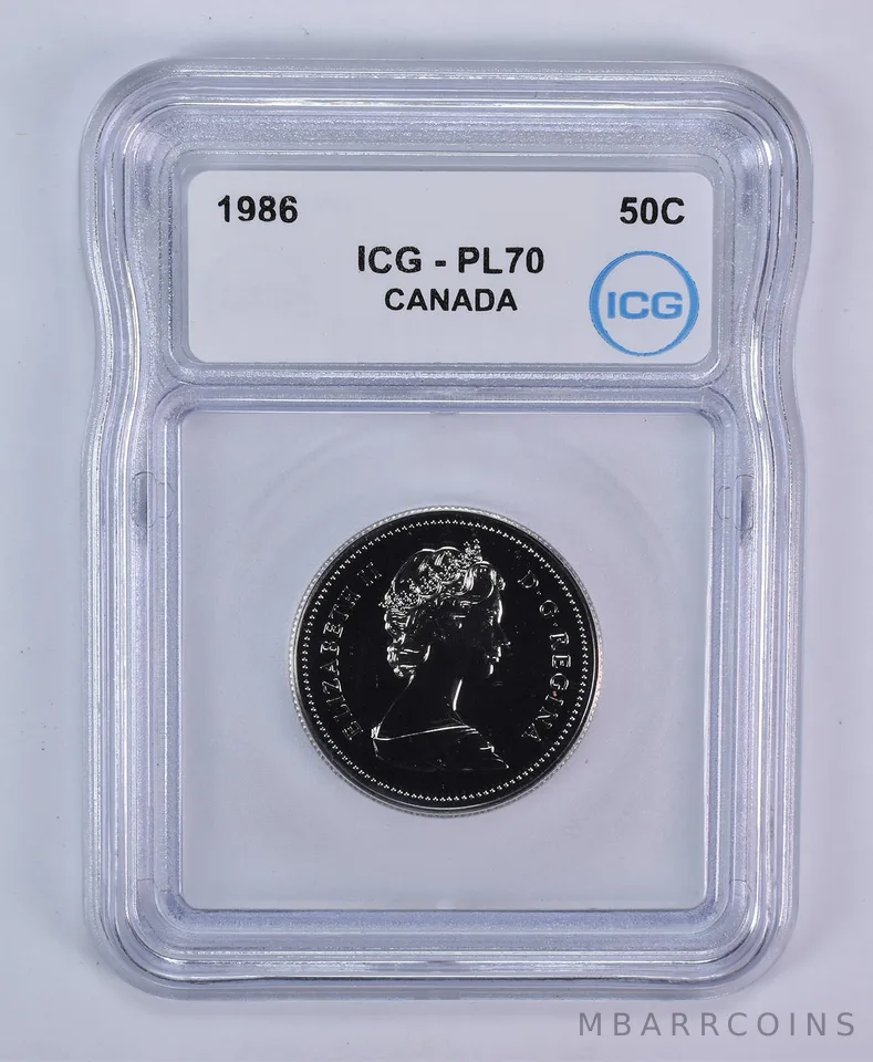 1986 Canada 50 Cents PL70 ICG
