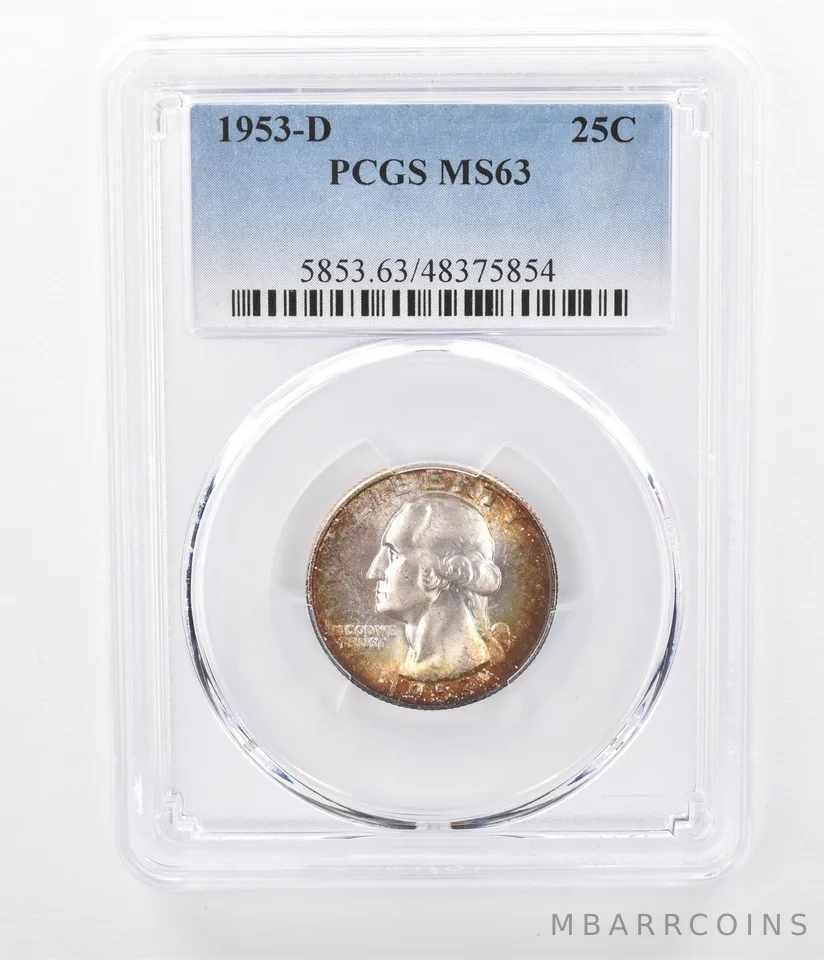 1953-D Washington Quarter MS63 PCGS Beautifully Toned a7299