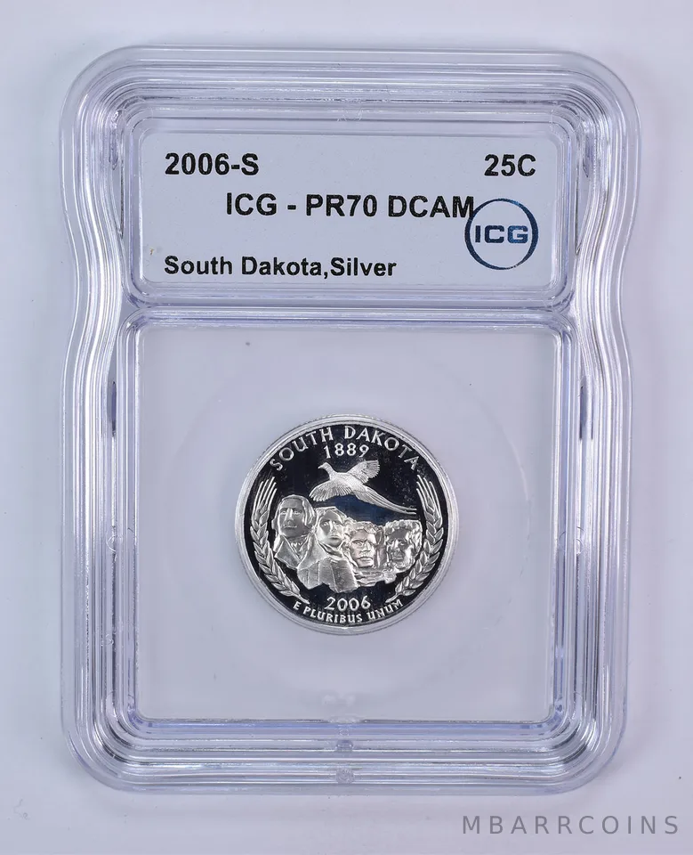 2006-S Washington State Quarter South Dakota Silver PR70 DCAM ICG