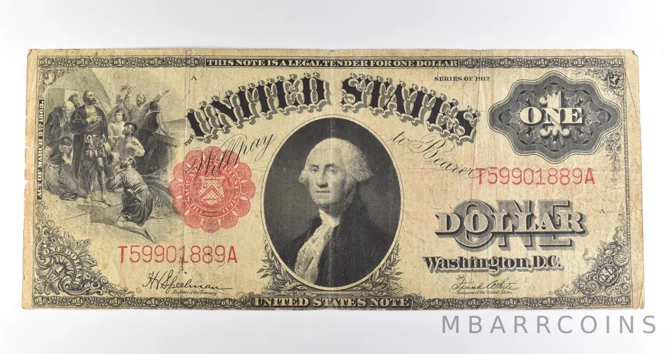 1917 $1 Legal Tender Large Note Red Seal *4551