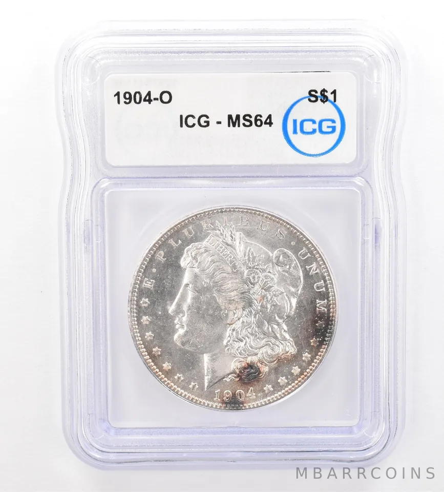 1904-O Morgan Silver Dollar MS64 ICG Spotted Tone *7368