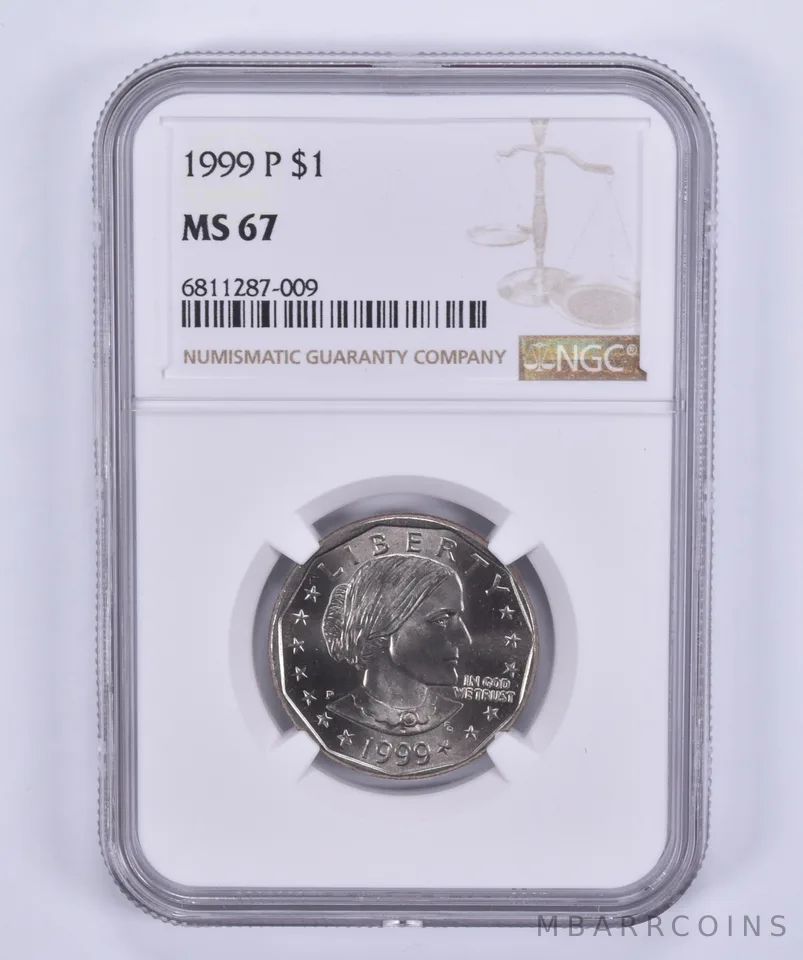1999-P Susan B Anthony Dollar MS67 NGC Brown Label