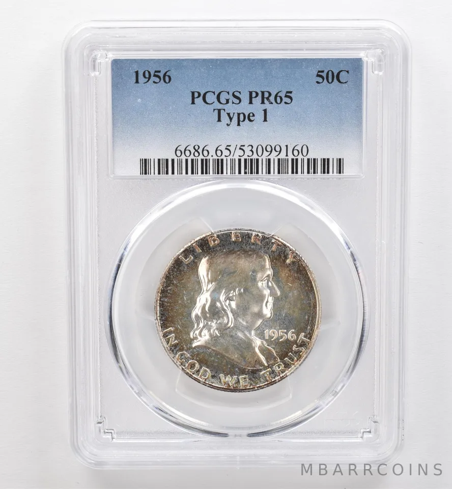 1956 Franklin Half Dollar Type 1 PR65 PCGS Nice Tone *9542