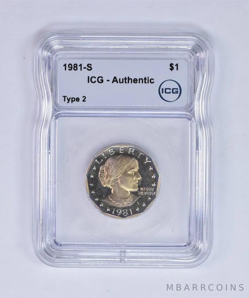 1981-S Susan B Anthony $1 Type 2 Authentic ICG Beautiful Tone *7980