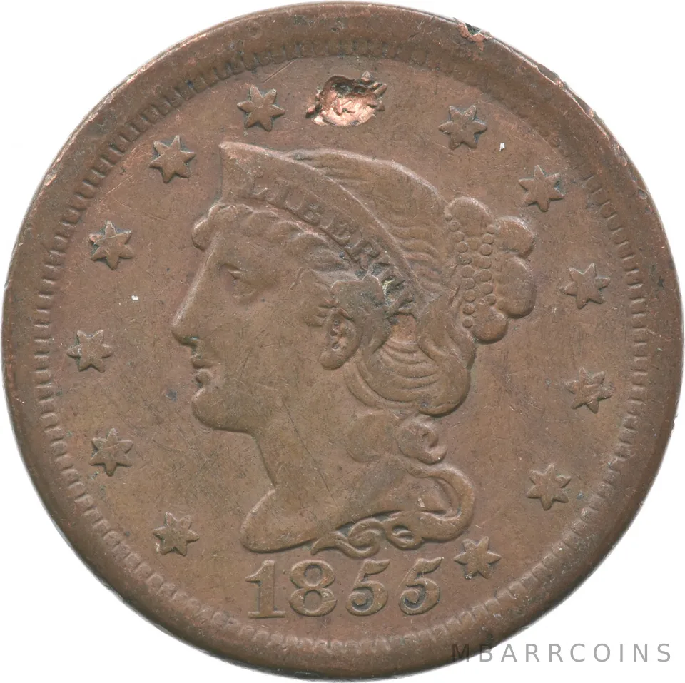 1855 Liberty Head Large Cent Knob On Ear *4788