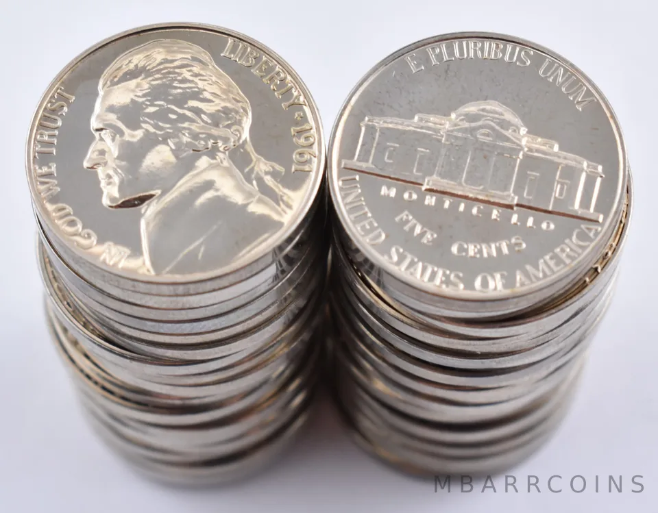 (40) 1961 Jefferson Nickel PROOF - ROLL of 40 Coins