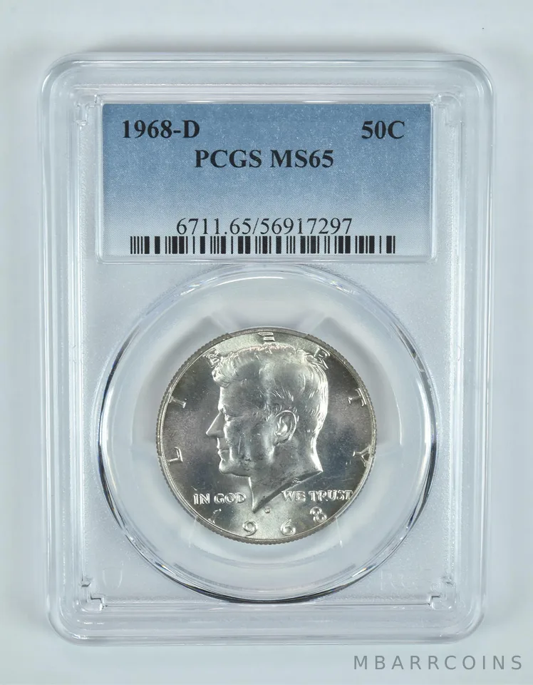 1968-D Kennedy Half Dollar MS65 PCGS Blue Label