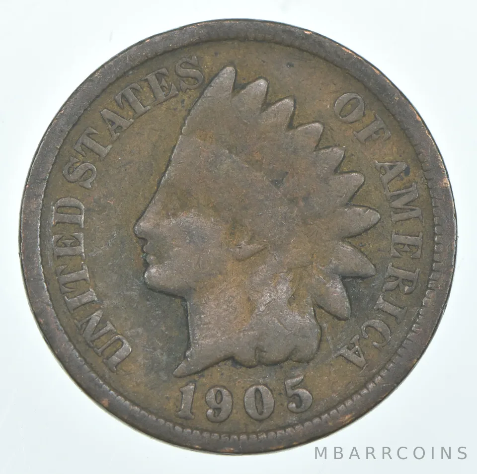 1905 Indian Head Cent AC Average Circ