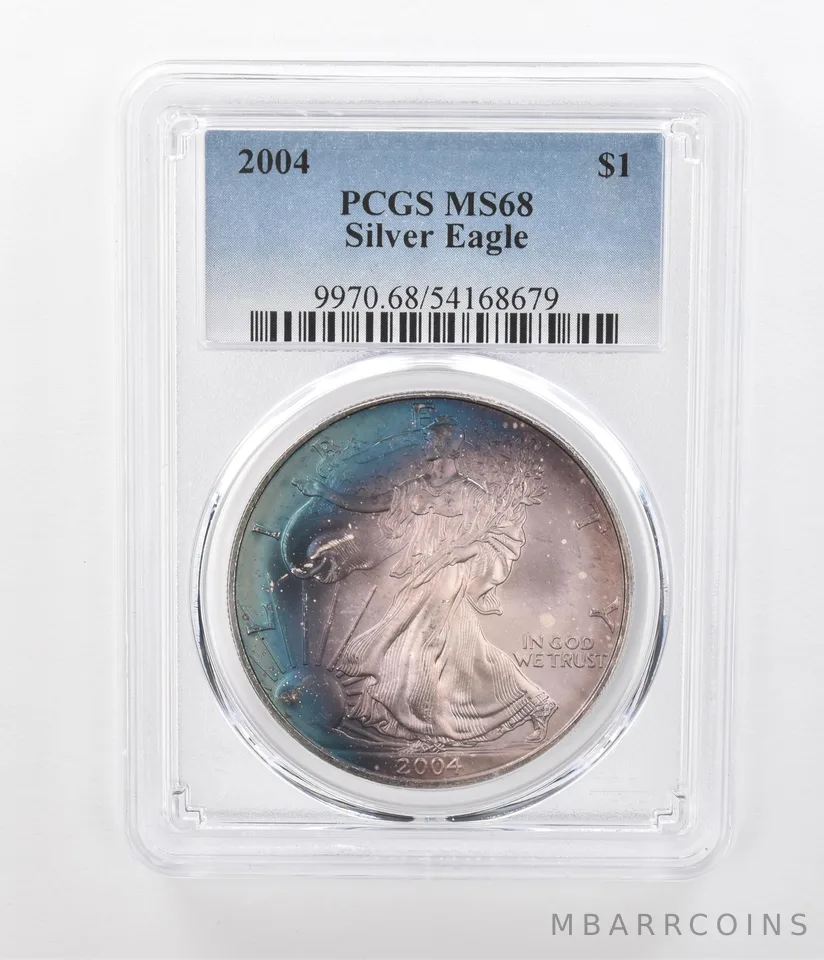 2004 American Silver Eagle MS68 PCGS Beautiful Tone a1245