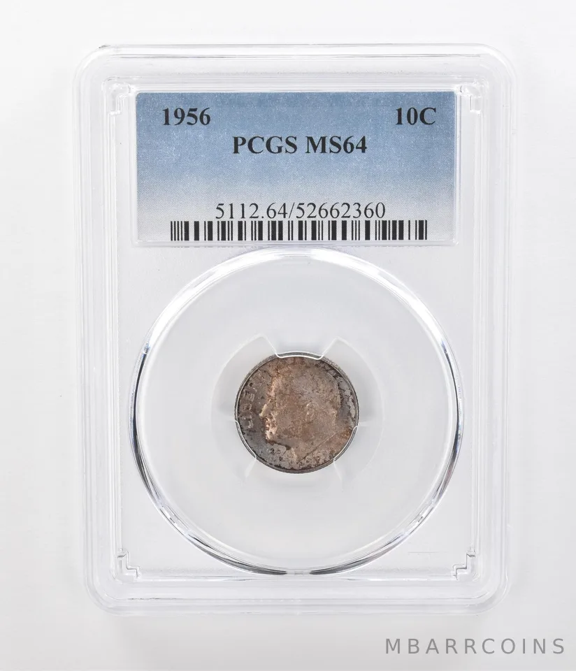 1956 Roosevelt Dime MS64 PCGS Beautiful Tone *1062