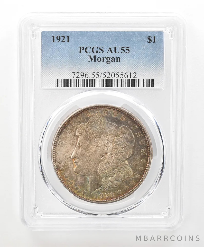 1921 Morgan Silver Dollar AU55 PCGS Beautiful Tone *6634