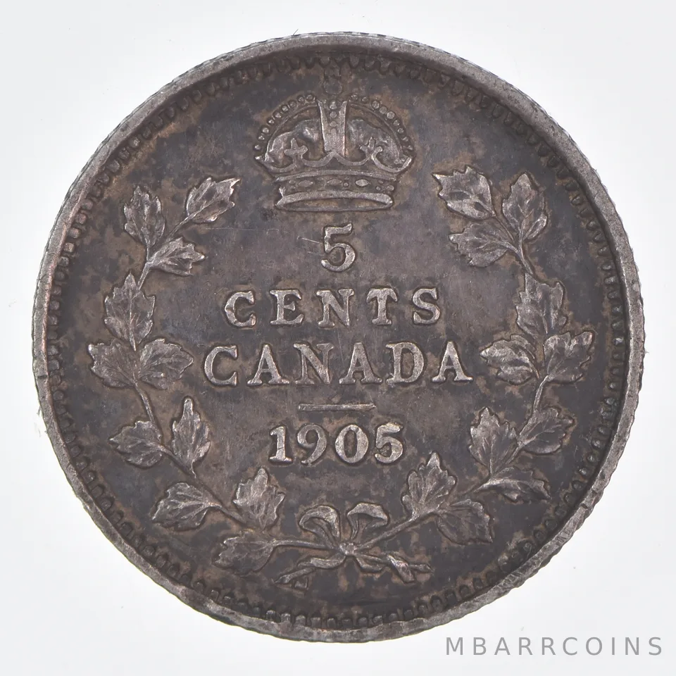 Better Date - 1905 Canada 5 Cents World Coin- Silver *106