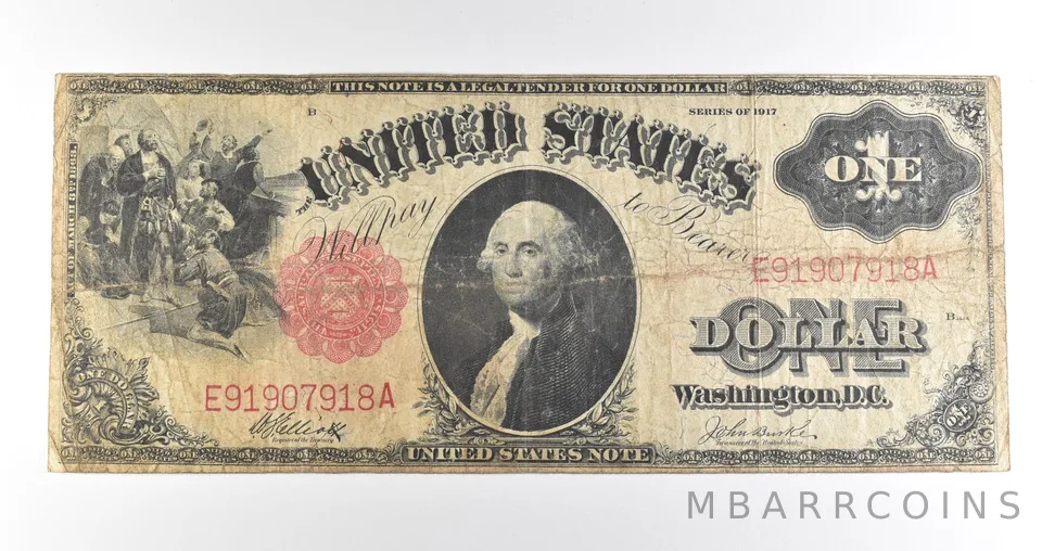 1917 $1 Legal Tender Large Note Red Seal *4529