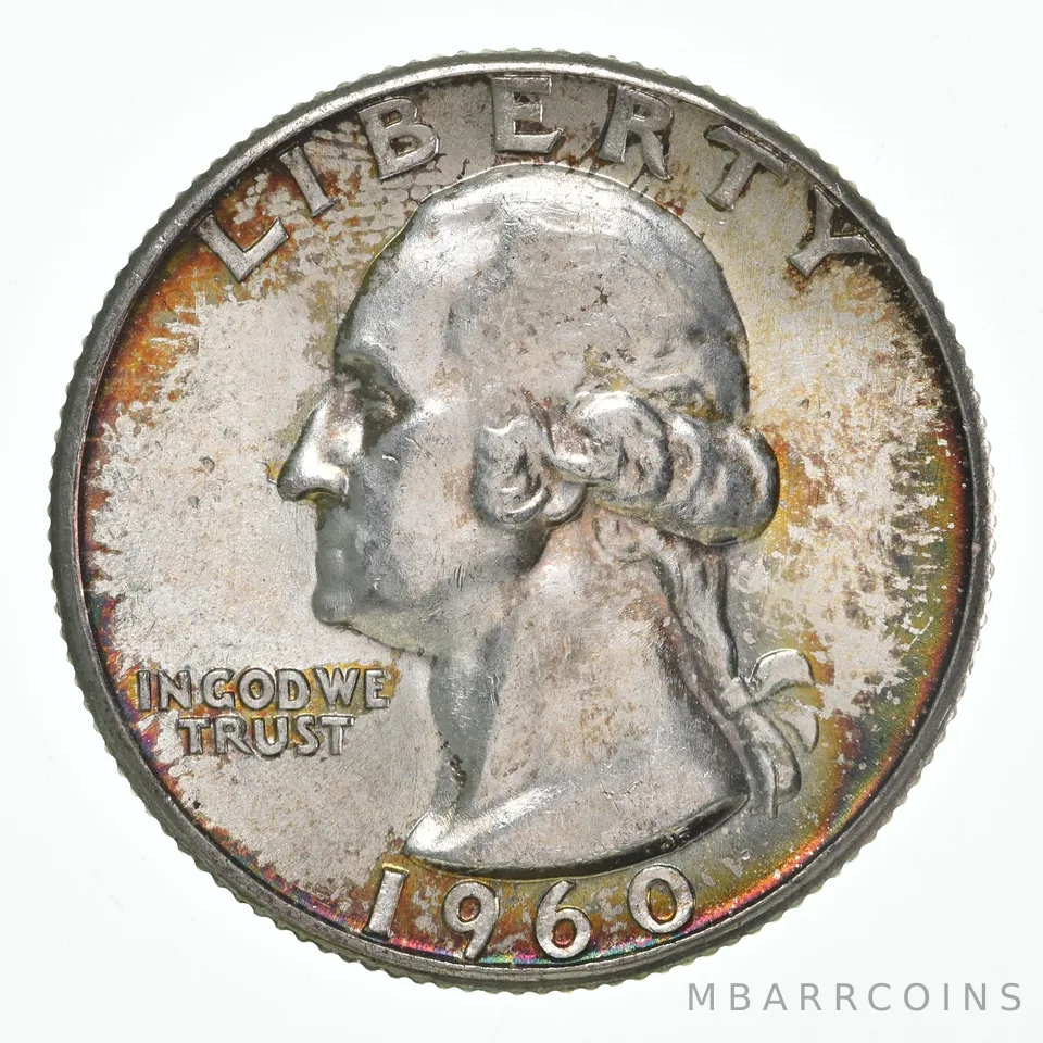 1960 Washington Quarter Insane TONE - Great Colors a5307