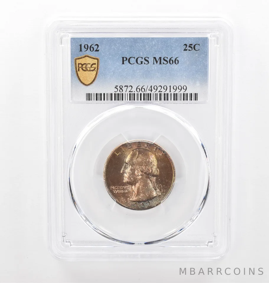 1962 Washington Quarter MS66 PCGS Beautiful Tone *2234