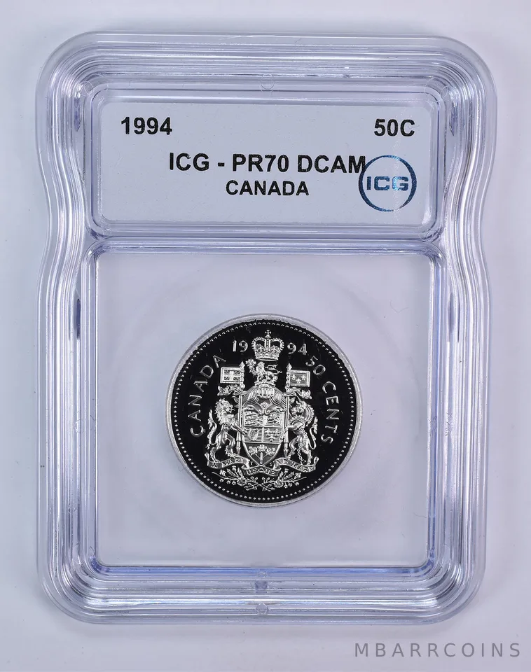 1994 Canada 50 Cents PR70 DCAM ICG