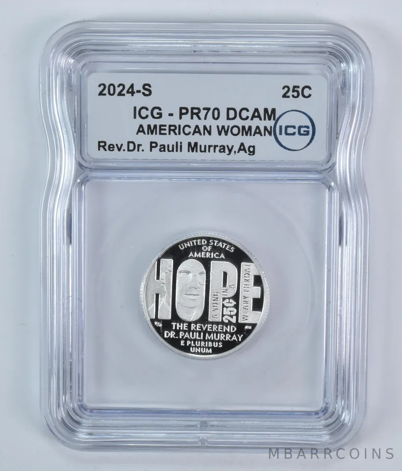 2024-S American Women Quarter Reverend Dr Pauli Murray Silver PR70 DCAM ICG