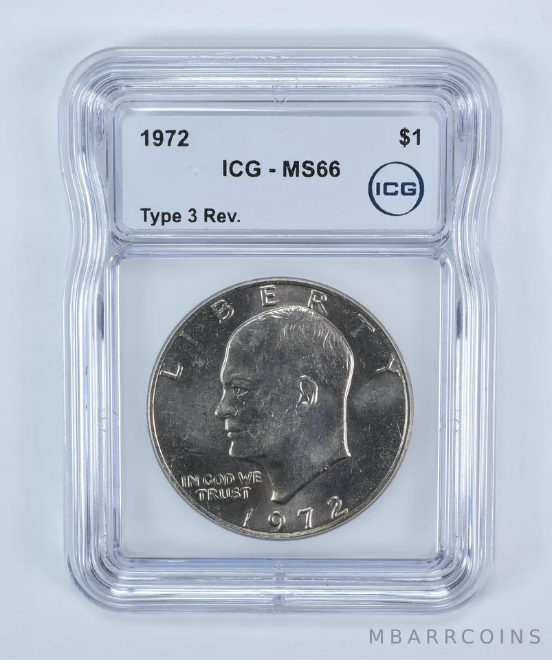 1972 Eisenhower $1 Type 3 Reverse MS66 ICG
