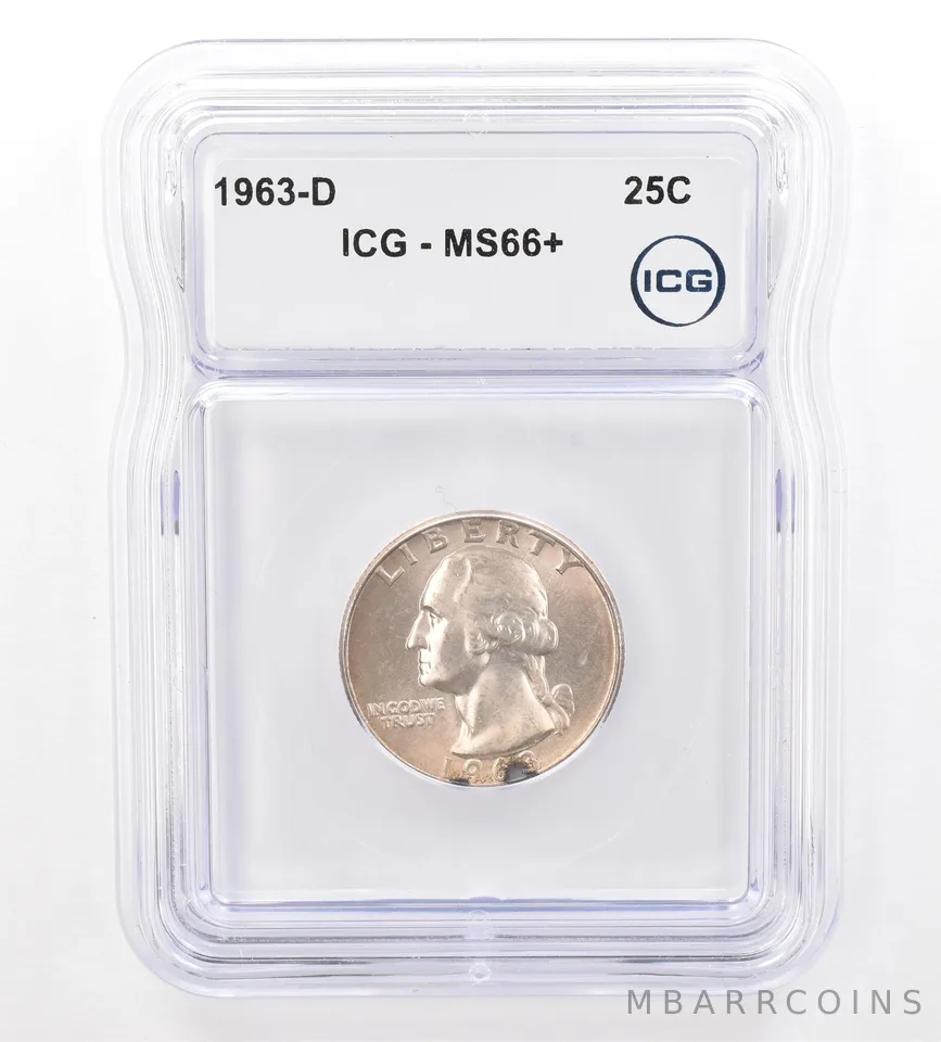 1963-D Washington Quarter MS66+ ICG Nice Tone *7393