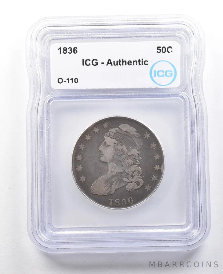 1836 Capped Bust Half Dollar O-110 Authentic ICG *3110