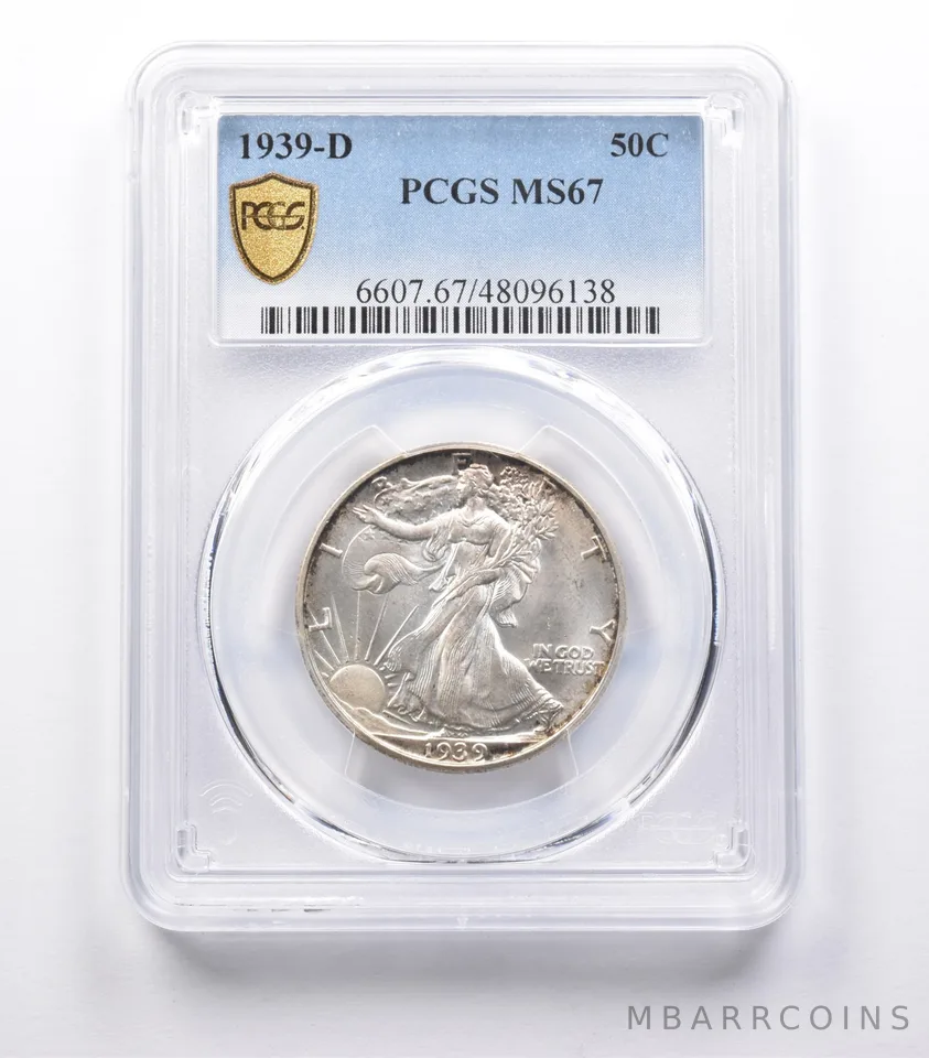 MS67 1939-D Walking Liberty Half Dollar PCGS a4076