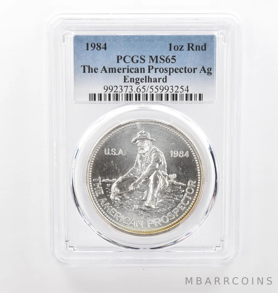 1984 Engelhard Prospector 1 Oz Silver MS65 PCGS Beautiful Tone *2157