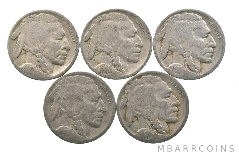 BETTER Lot Worn Date 1928-S 1928-D 1928-D 1928-D Buffalo Nickel Collection *139