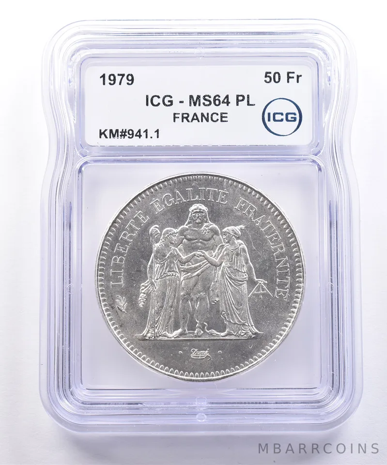 1979 France 50 Francs KM#941.1 MS64 PL ICG
