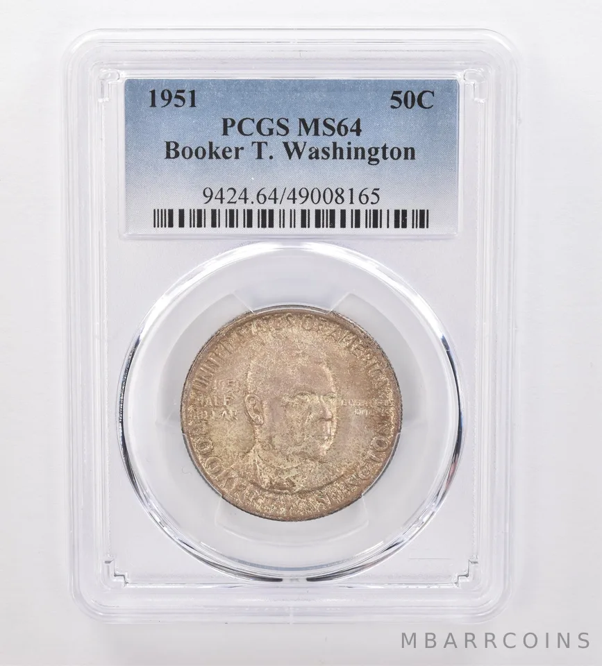 1951 Booker T Washington Commemorative Half Dollar MS64 PCGS Nice Tone a0044