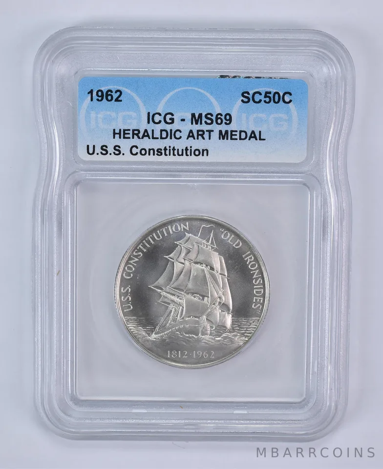 1962 So Called Half Dollar U.S.S. Constitution MS69 ICG