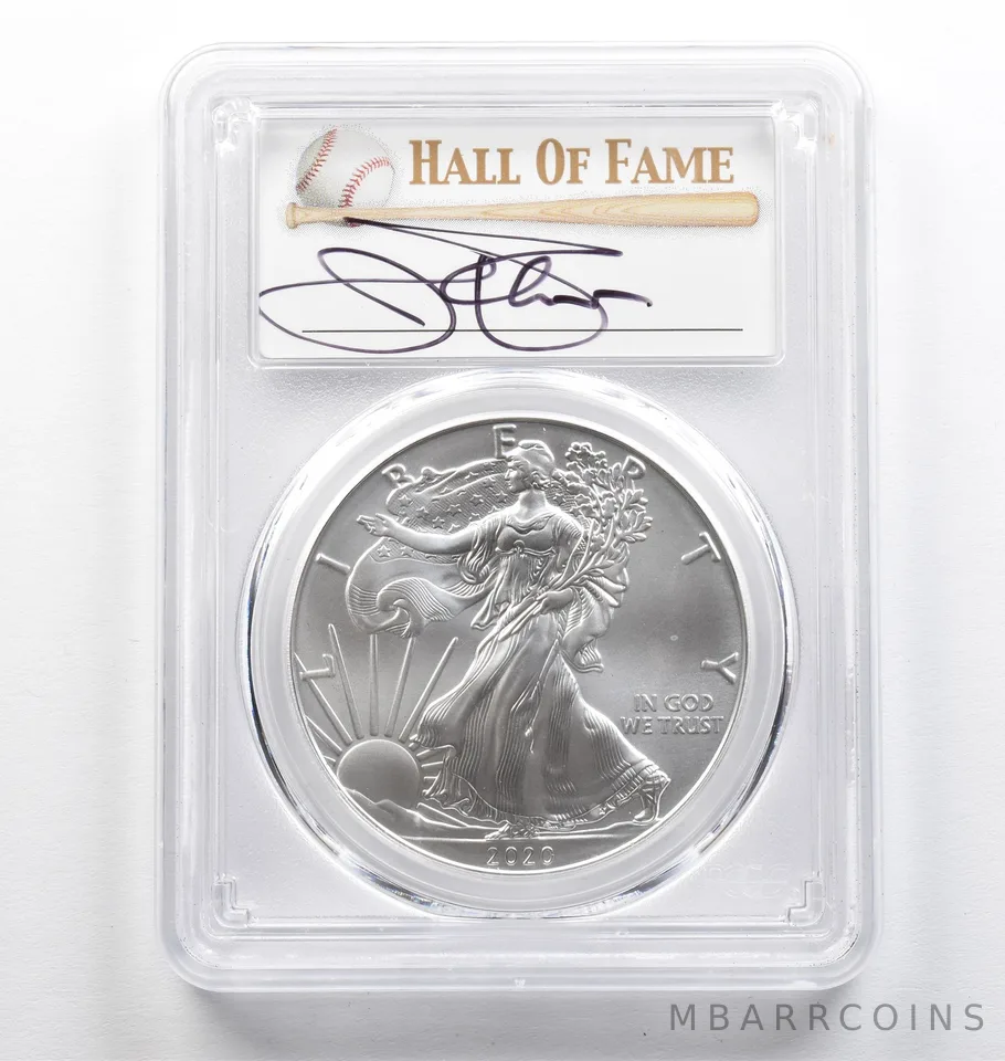 2020 American Silver Eagle Jim Palmer FDOI MS70 PCGS *9418