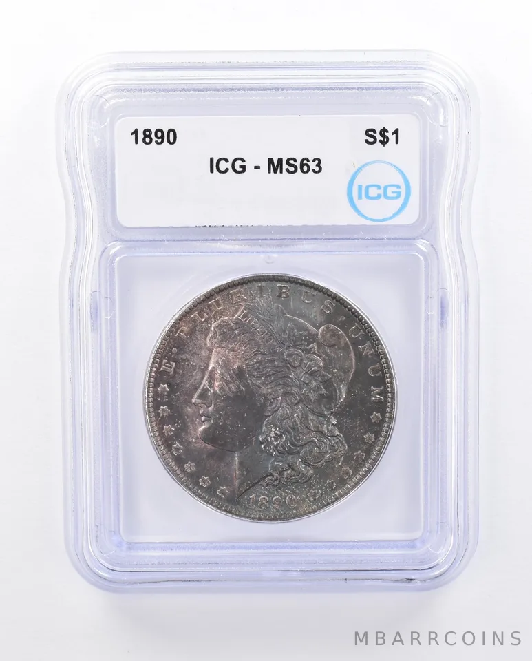 1890 Morgan Silver Dollar MS63 ICG Beautiful Tone *3696