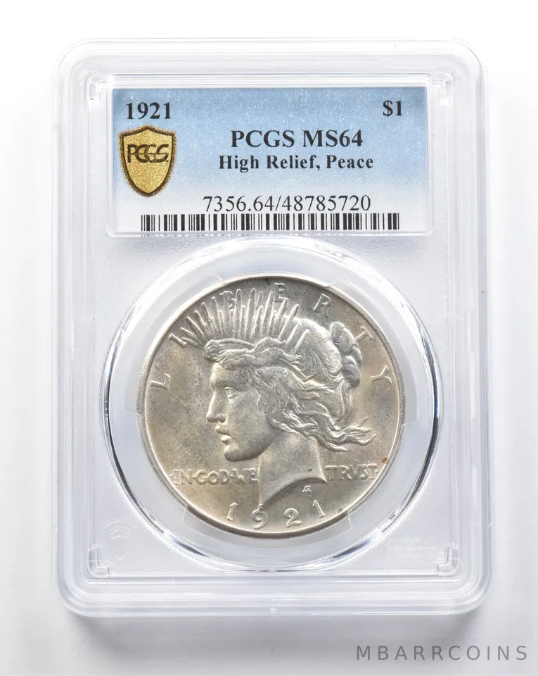 1921 Peace Silver Dollar High Relief MS64 PCGS PQ *8439