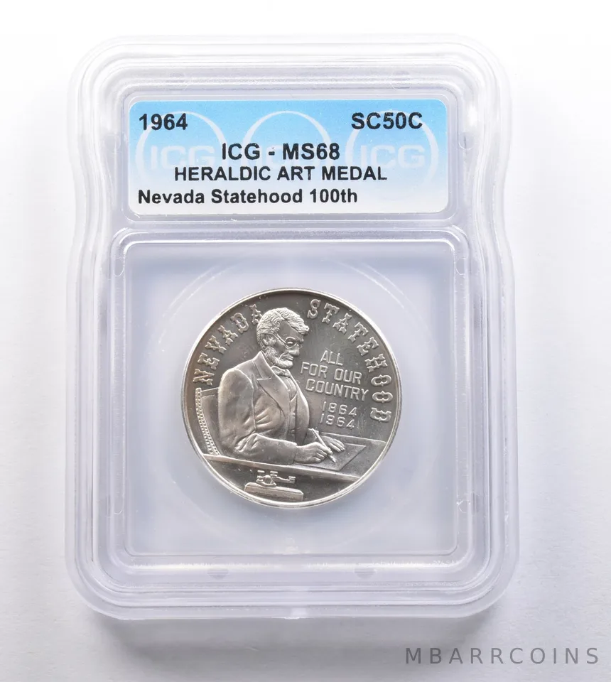 1964 So Called Half Dollar Nevada Statehood 100th MS68 ICG