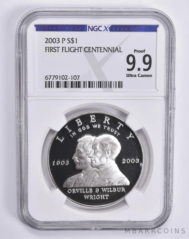 2003-P First Flight Commemorative Dollar Proof 9.9 UCAM NGC X NGCX