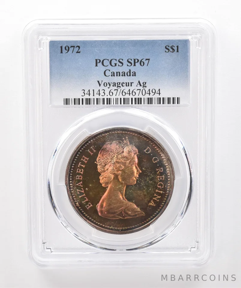 1972 Canada 1 Dollar Silver Voyageur SP67 PCGS Beautiful Tone *1938