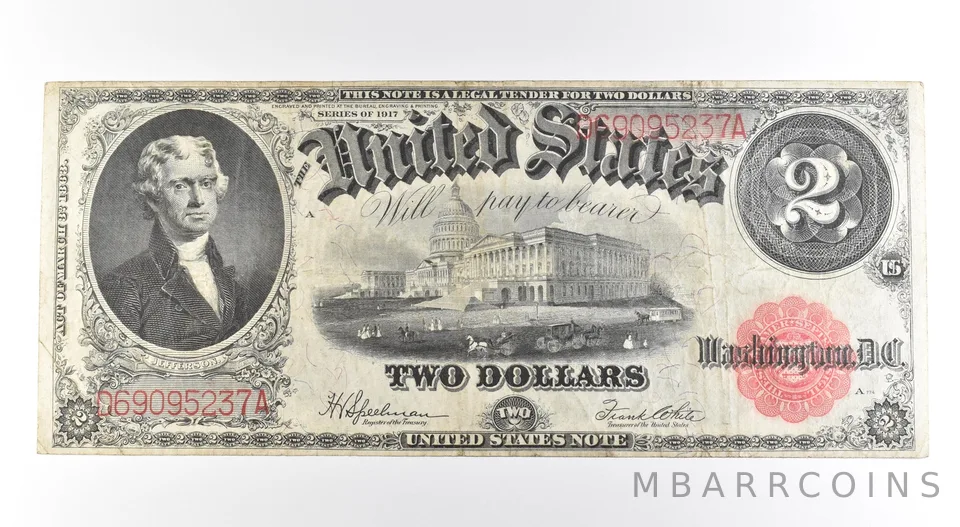 1917 $2 Legal Tender Large Note Red Seal *2642
