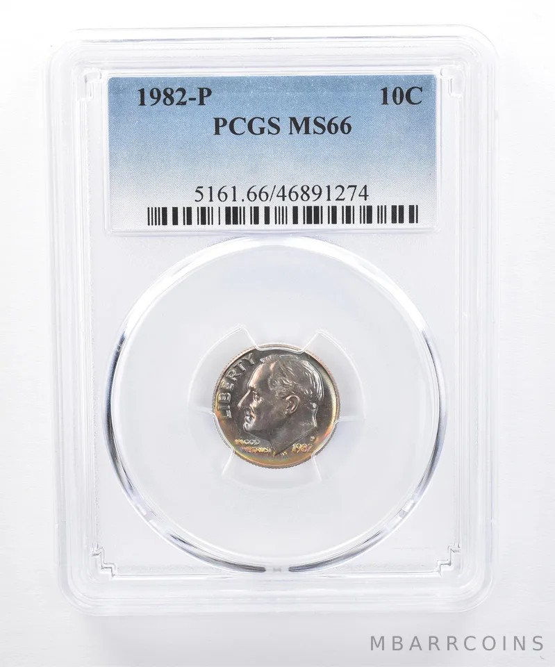 1982-P Roosevelt Dime MS66 PCGS Beautiful Tone *8311