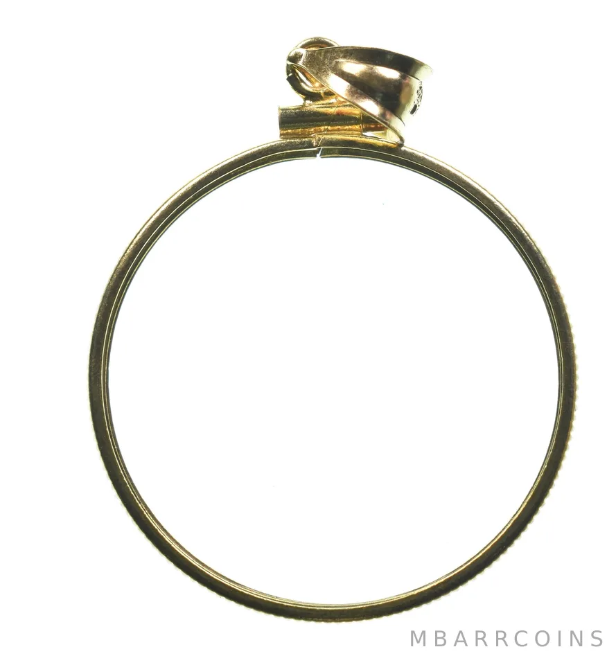 14K 28mm Gold Filled 20 Peso Mexico Coin Bezel Pendant Frame Edge *1288